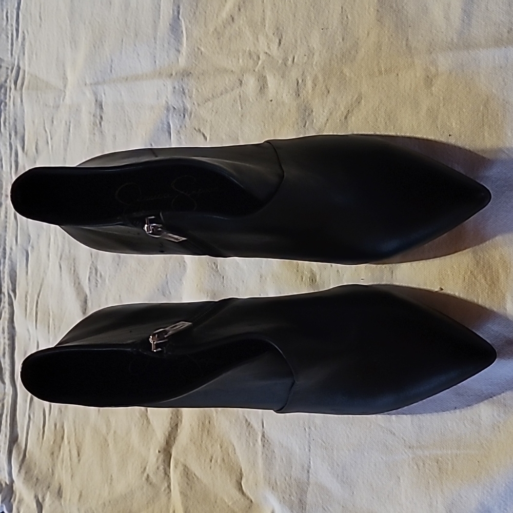 Jessica Simpson Black Leather Booties, Size 7.5